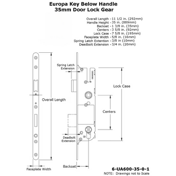 G-U MONOLOCK 35/92 SINGLE POINT MORTISE LOCK (SPL) - STAINLESS STEEL